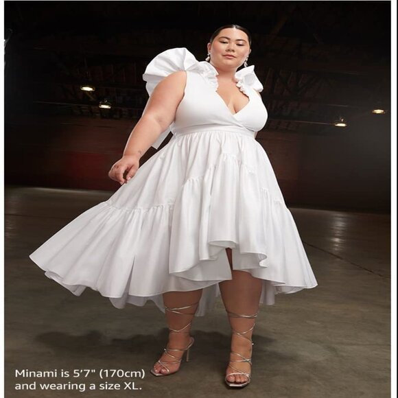 Ruffle Dress with Flounce (Pink) - Featured on Making The Cut TV Show NWT - Picture 2 of 8